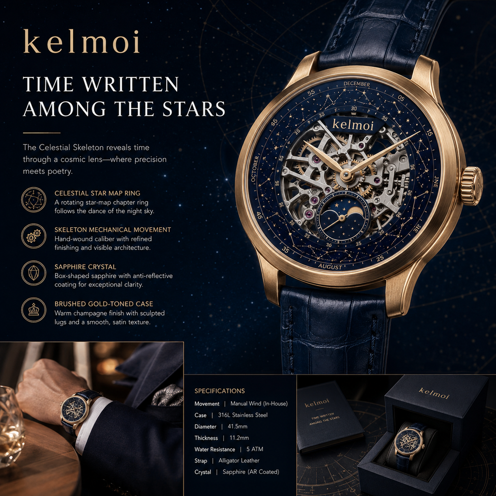 kelmoi™ Astral Frame Openwork Dress Watch