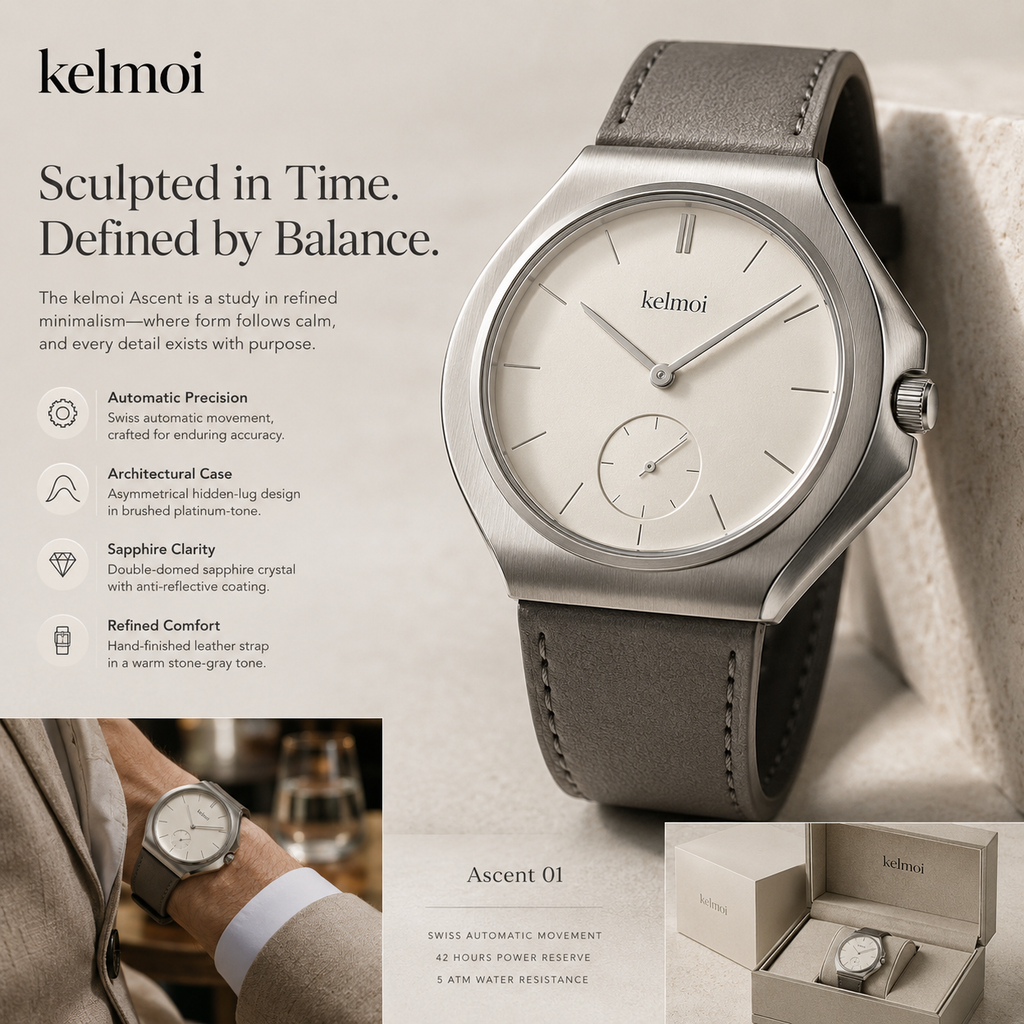 kelmoi™ Balance One Minimal Silver Watch