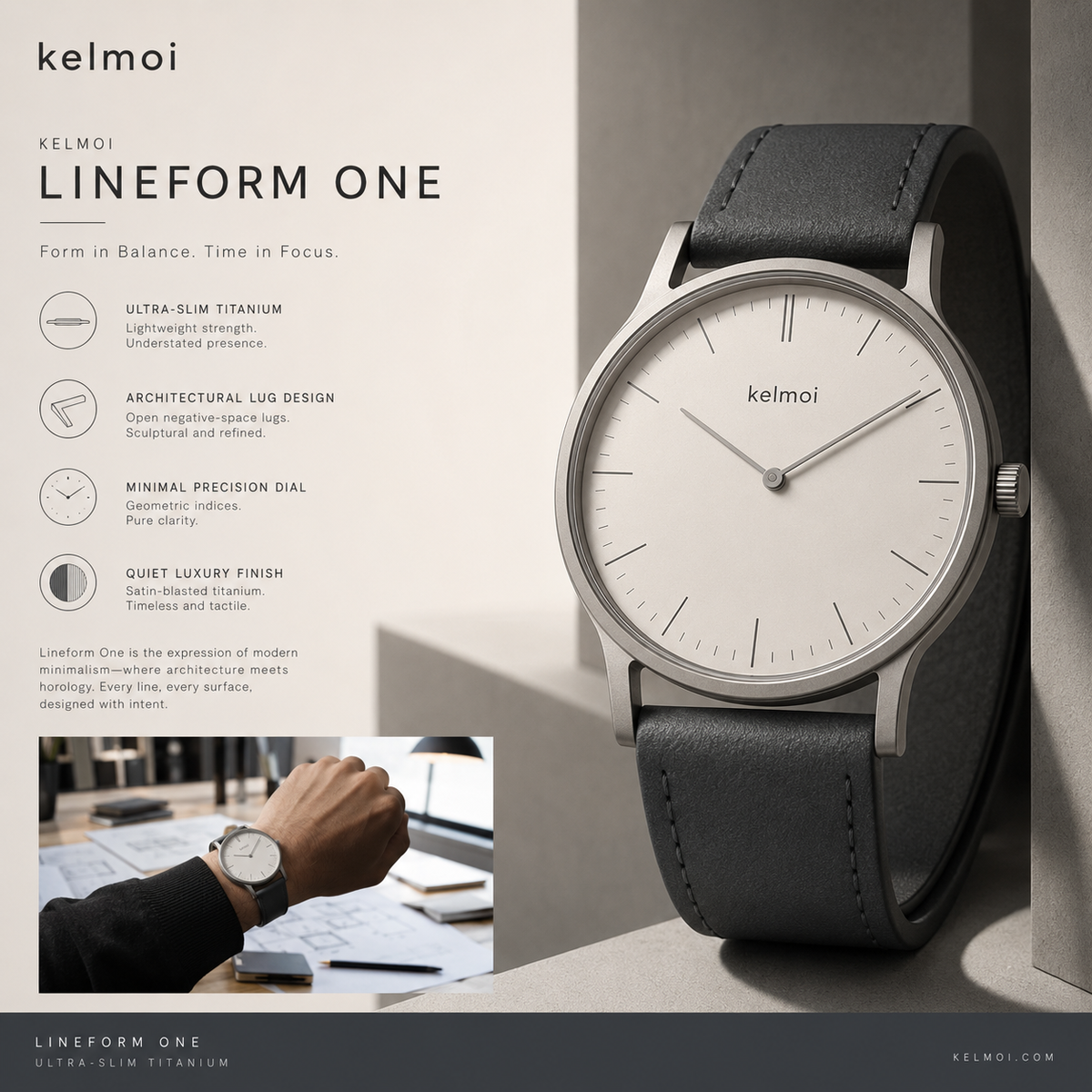 kelmoi™ Lineform One Essential Dress Watch