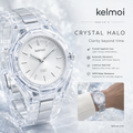 kelmoi™ Crystal Halo Clear Bracelet Watch