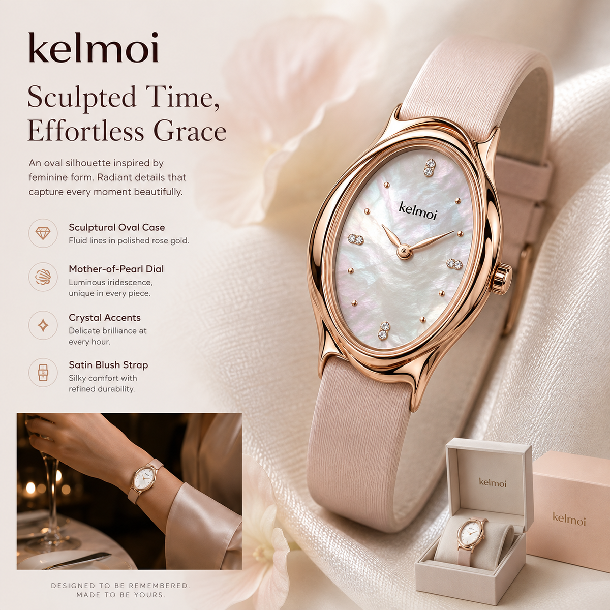 kelmoi™ Petaline Rose Oval Watch