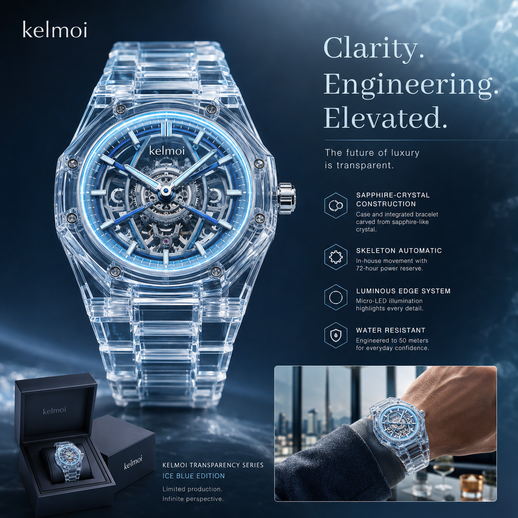 kelmoi™ Lucent Core Transparent Case Watch