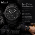 kelmoi™ Dual Arc Black Dual-Time Style Watch