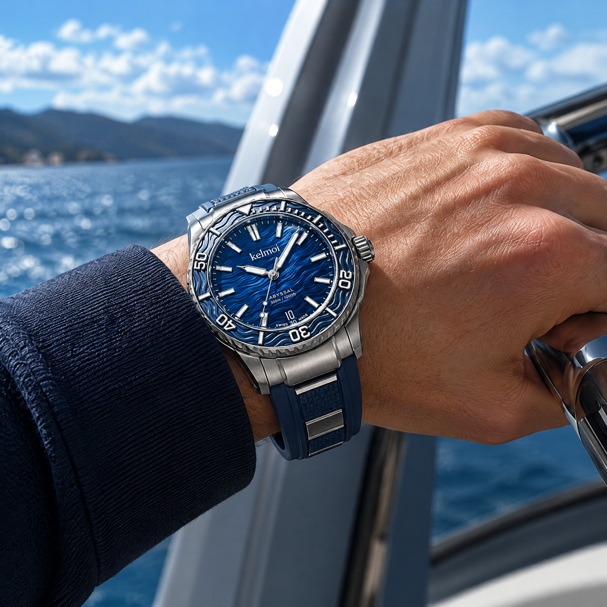 kelmoi™ Azure Depth Sport Dive-Style Watch