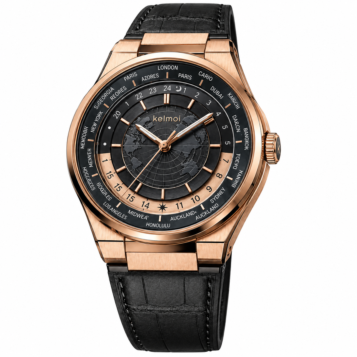 kelmoi™ Atlas Halo World-Time Style Watch
