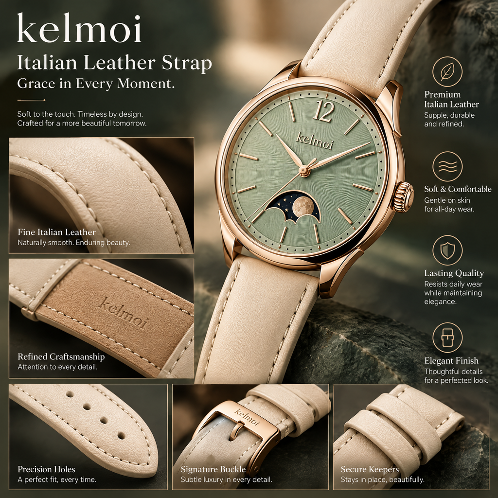 kelmoi™ Moonvale Sage Moonphase-Style Watch