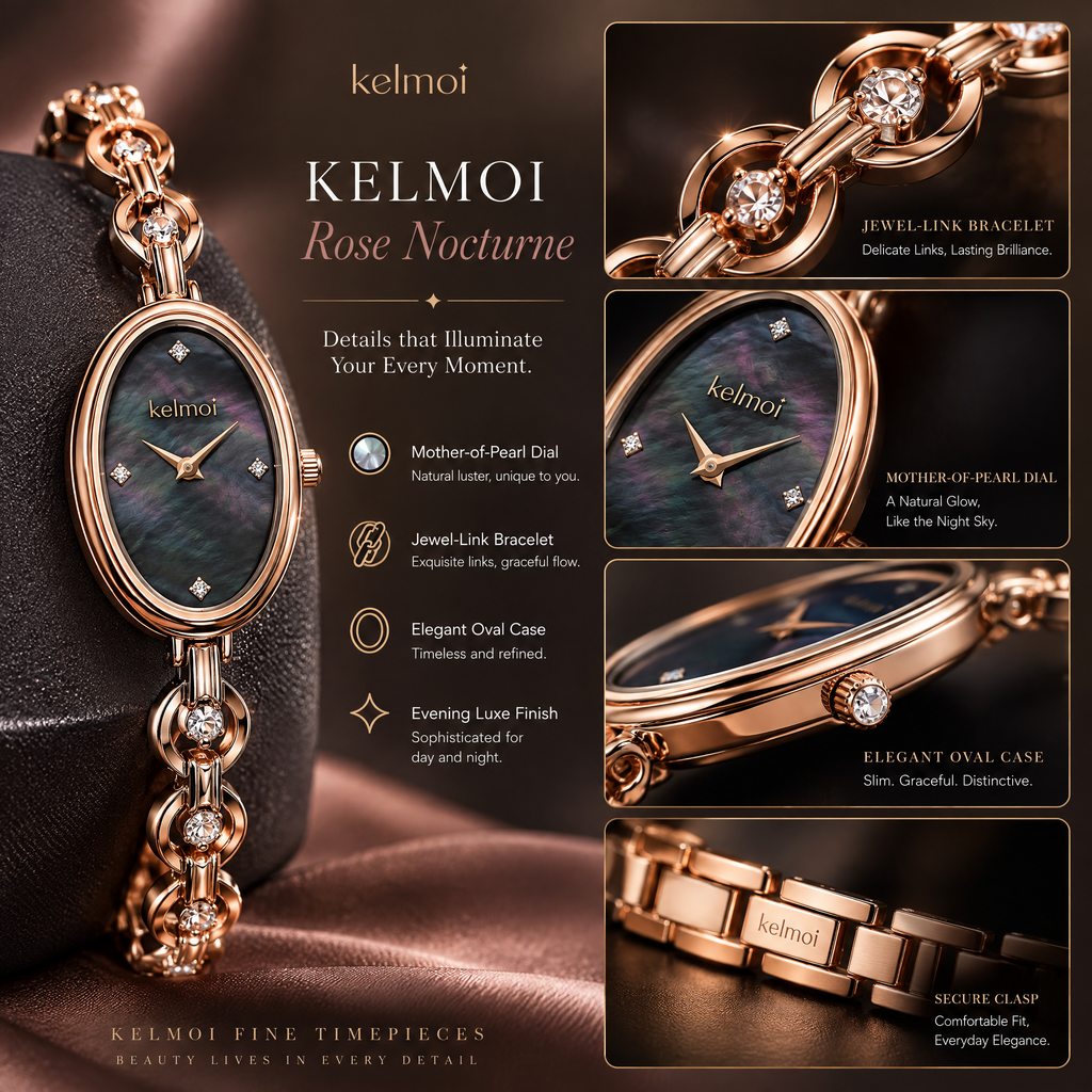 kelmoi™ Rose Nocturne Bracelet Watch