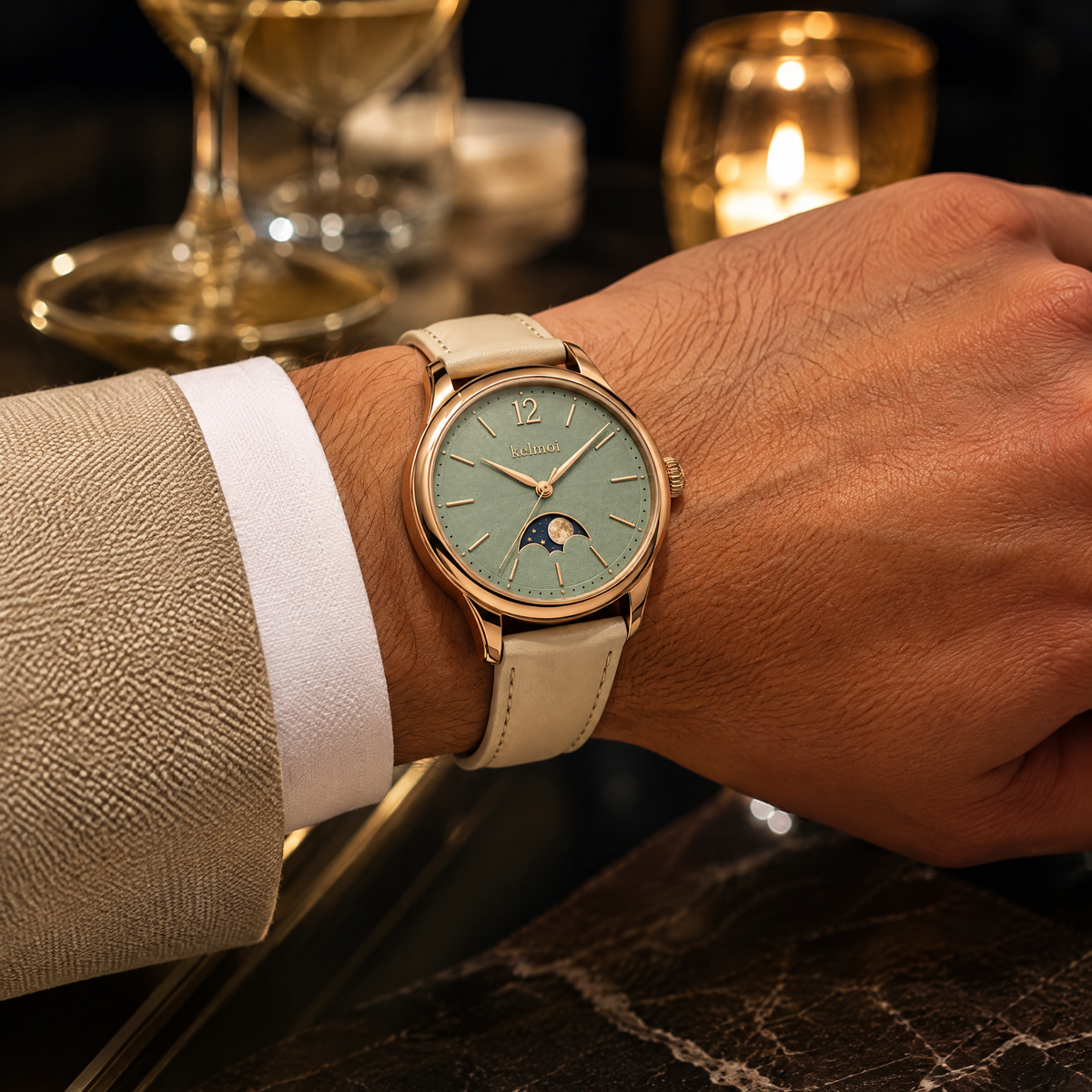 kelmoi™ Moonvale Sage Moonphase-Style Watch