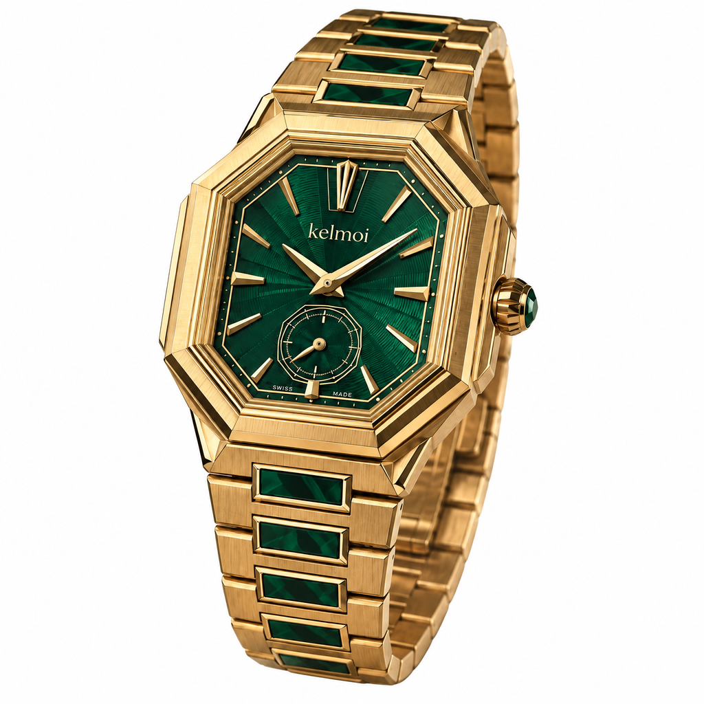 kelmoi™ Verdant Facet Geometric Bracelet Watch