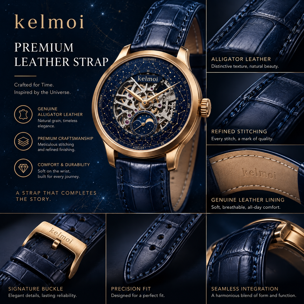 kelmoi™ Astral Frame Openwork Dress Watch