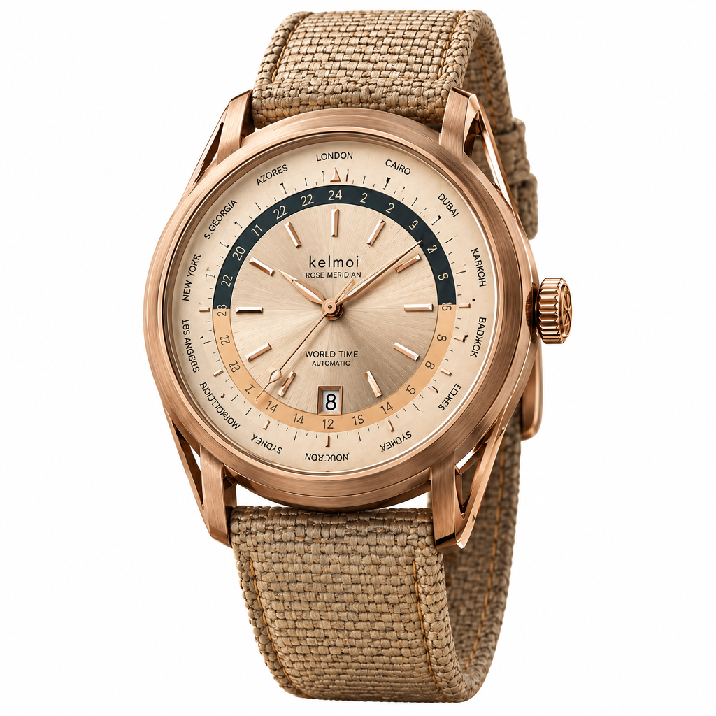 kelmoi™ Rose Meridian Warm-Tone Field Watch