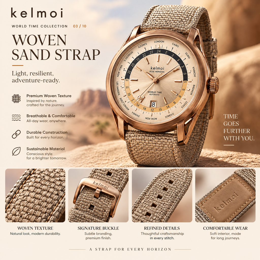 kelmoi™ Rose Meridian Warm-Tone Field Watch