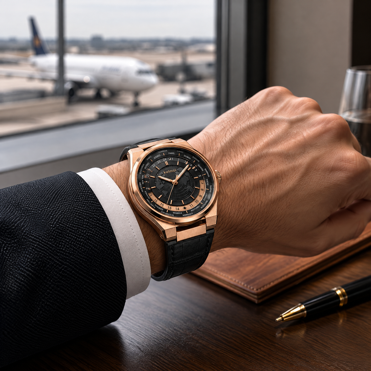 kelmoi™ Atlas Halo World-Time Style Watch